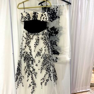 Isabel Sanchis black and white gown & matching shawl. Worn once. Handmade.